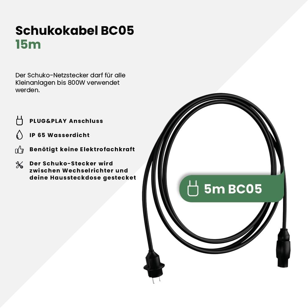 Schukokabel 5m für Fox ESS Mikro-Wechselrichter 800Wp – Bild 2