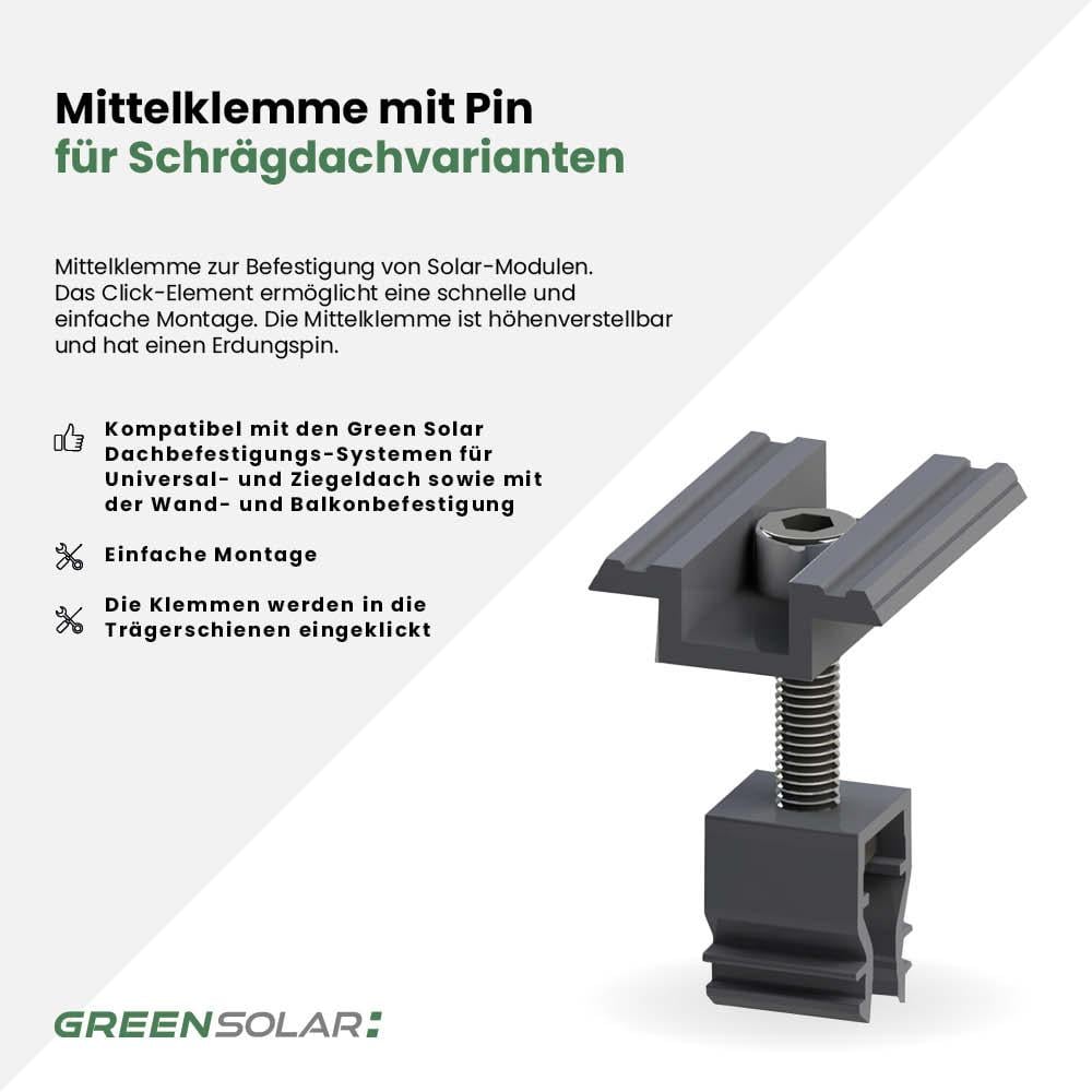 Mittelklemme mit Pin für Schrägdachvarianten – Bild 2