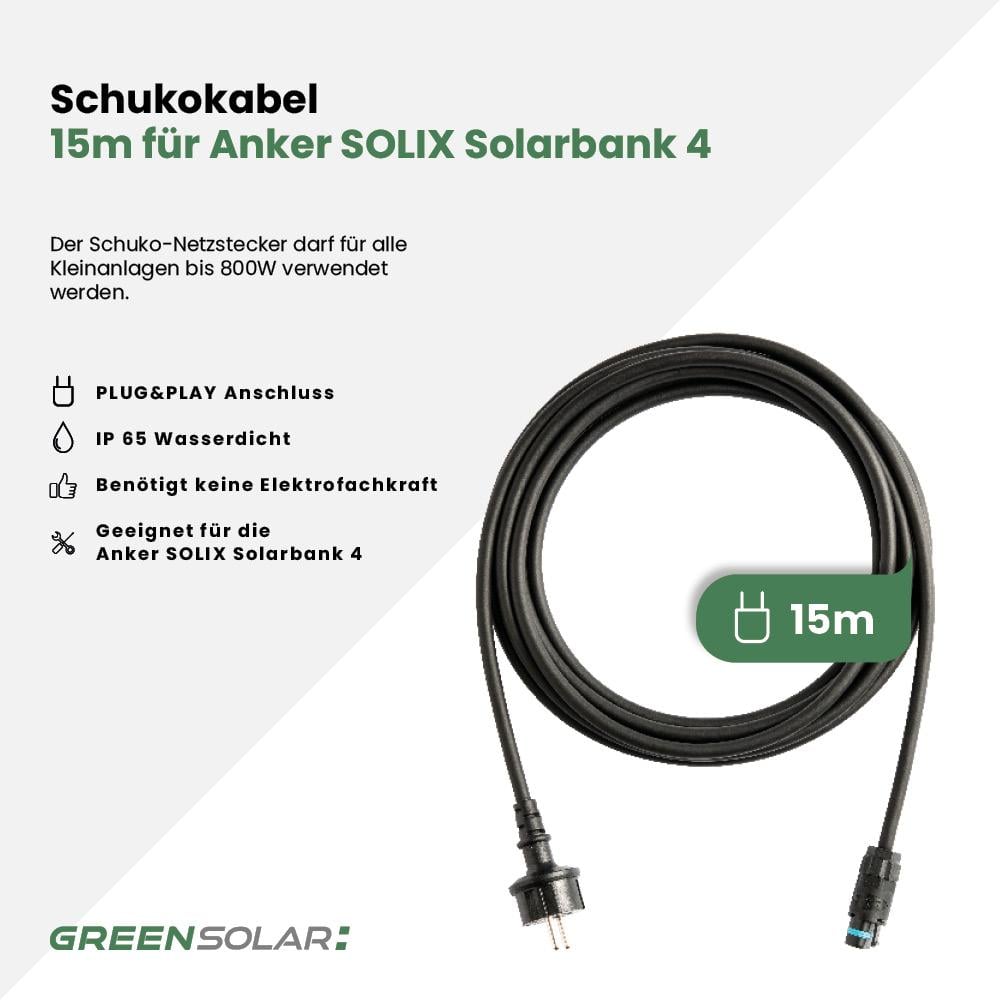 Anker SOLIX Solarbank 4 Schukokabel 15m – Bild 2