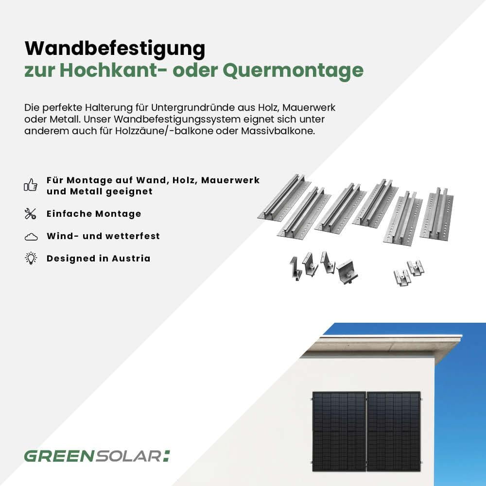 Wandbefestigung für 4 Module zur Hochkant- oder Quermontage – Bild 2