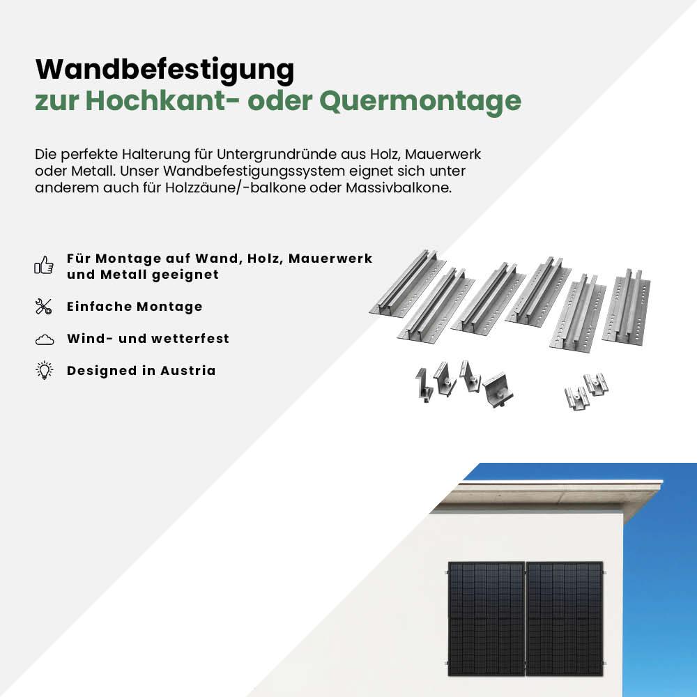Wandbefestigung für 6 Module zur Hochkant- oder Quermontage – Bild 2
