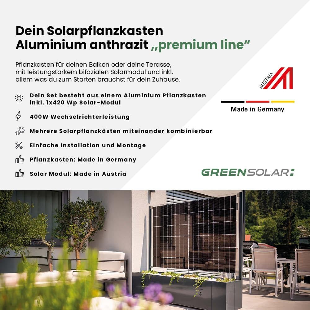 Solarpflanzkasten 420/400 Aluminium anthrazit – Bild 2