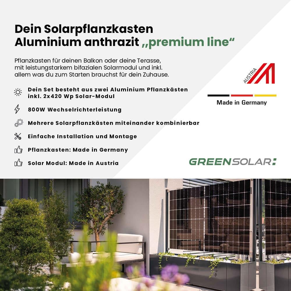 Solarpflanzkasten 840/800 Aluminium anthrazit – Bild 2