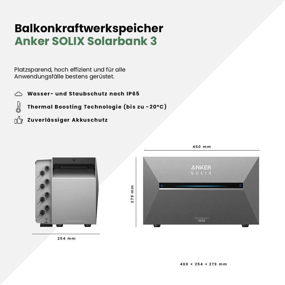 Balkonkraftwerk 1350Wp mit Anker SOLIX Solarbank 3 E2700 Pro – Bild 3