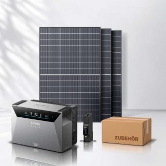 Balkonkraftwerk 1350 Wp mit Speicher 5 kWh Anker Solix Solarbank 4
