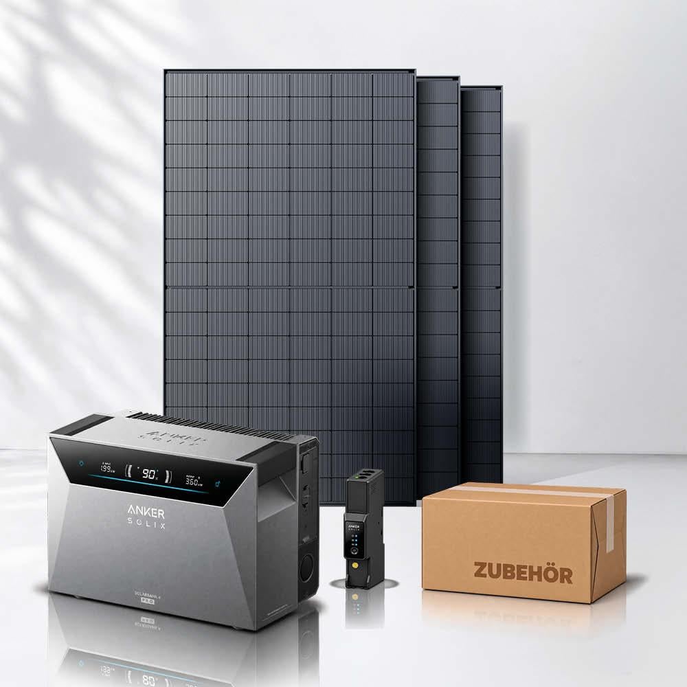 Balkonkraftwerk 1500Wp mit Anker SOLIX Solarbank 4 E5000 Pro