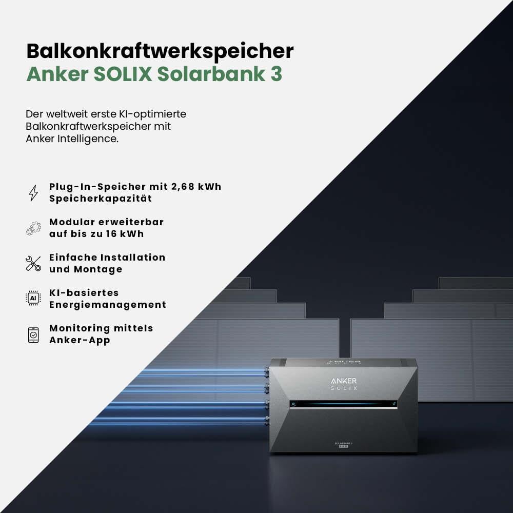 Balkonkraftwerk 2000Wp mit Anker SOLIX Solarbank 3 E2700 Pro – Bild 8