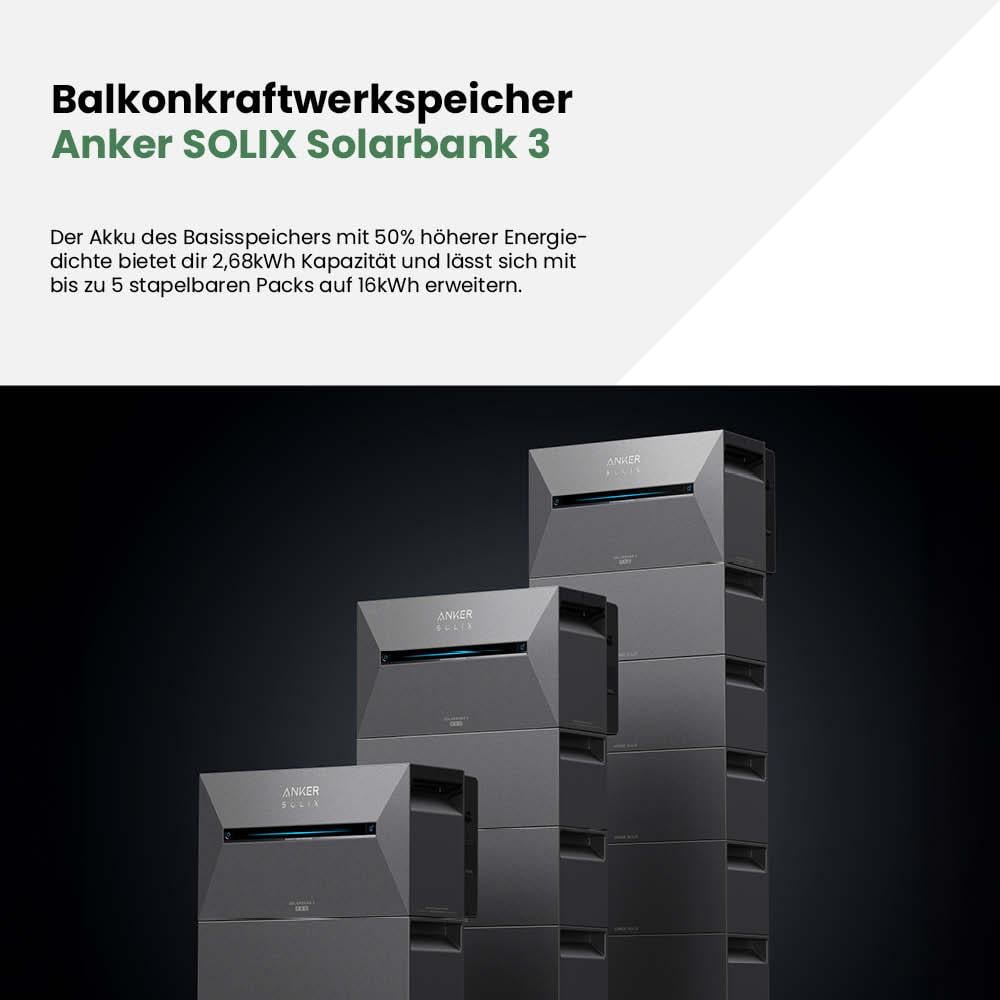 Balkonkraftwerk 3600Wp mit Anker SOLIX Solarbank 3 E2700 Pro – Bild 4