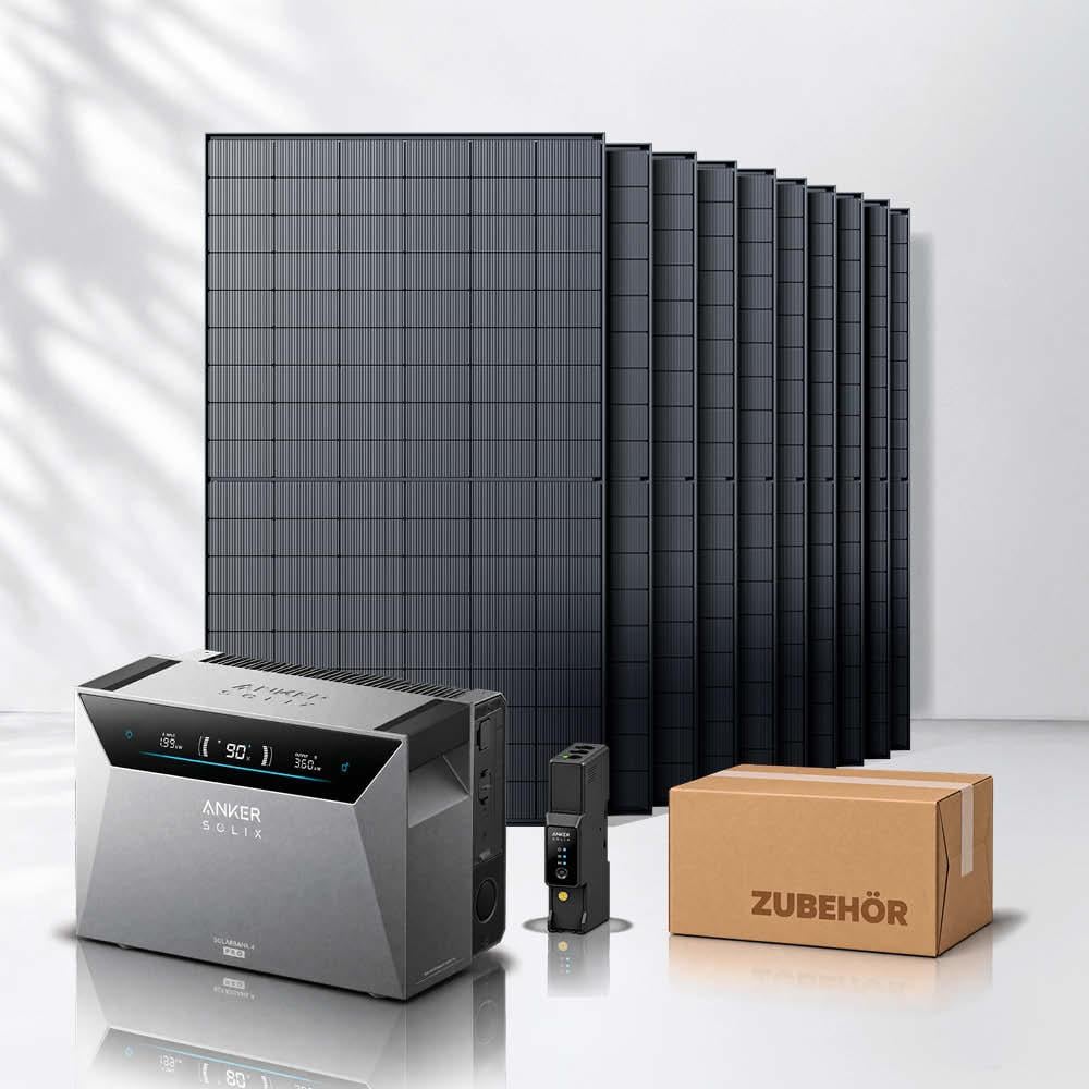 Balkonkraftwerk 5000Wp mit Anker SOLIX Solarbank 4 E5000 Pro