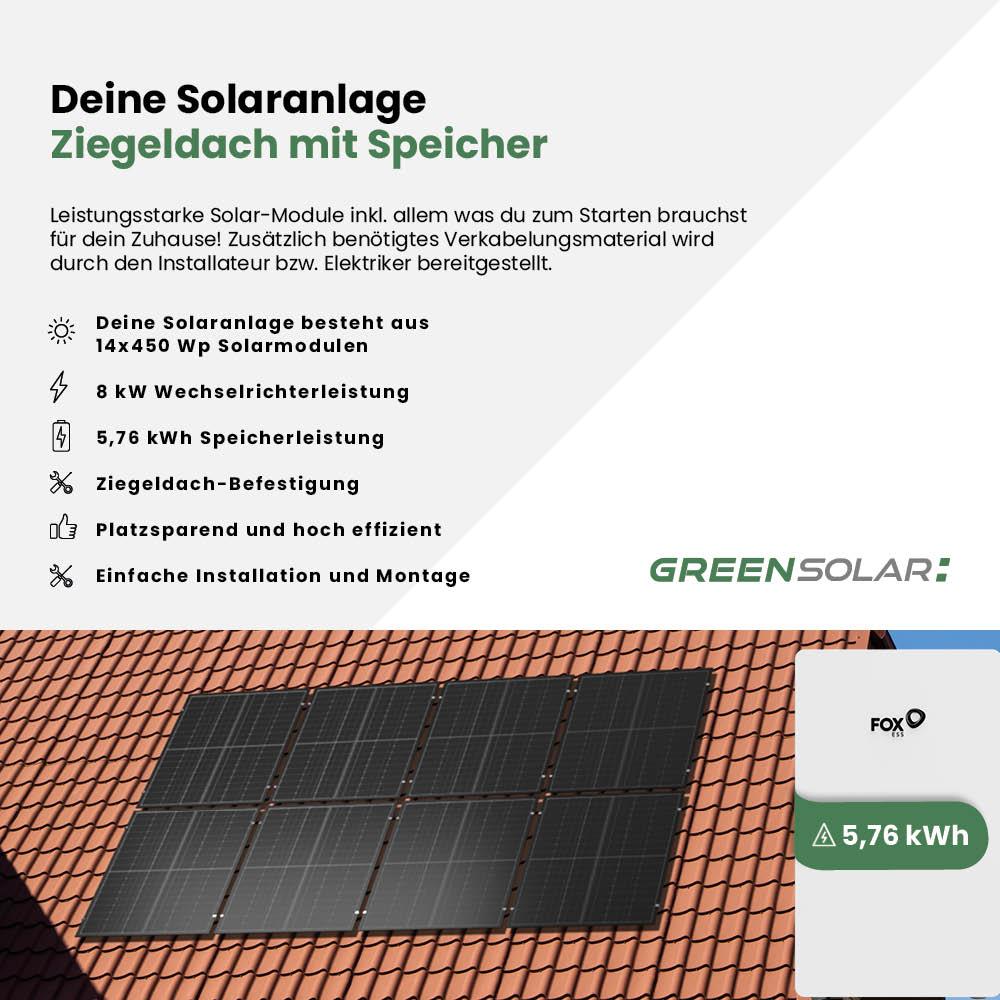 Solaranlage Ziegeldach 6kWp mit Speicher 5,76 kWh – Bild 2