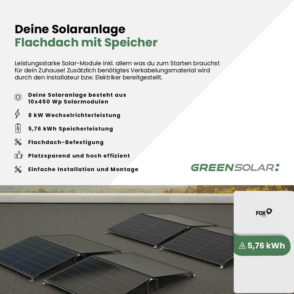 Solaranlage Flachdach 4kWp mit Speicher 5,76 kWh – Bild 2