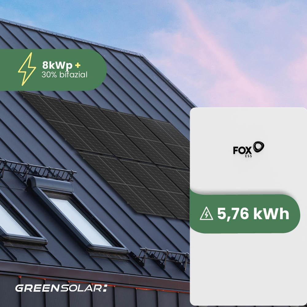 Solaranlage Universaldach 8kWp mit Speicher 5,76 kWh