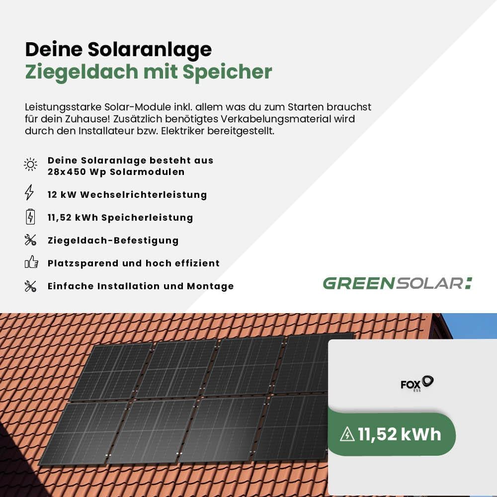 Solaranlage Ziegeldach 12kWp mit Speicher 11,52 kWh – Bild 2