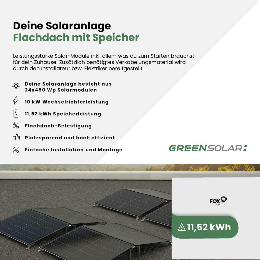 Solaranlage Flachdach 10kWp mit Speicher 11,52 kWh – Bild 2
