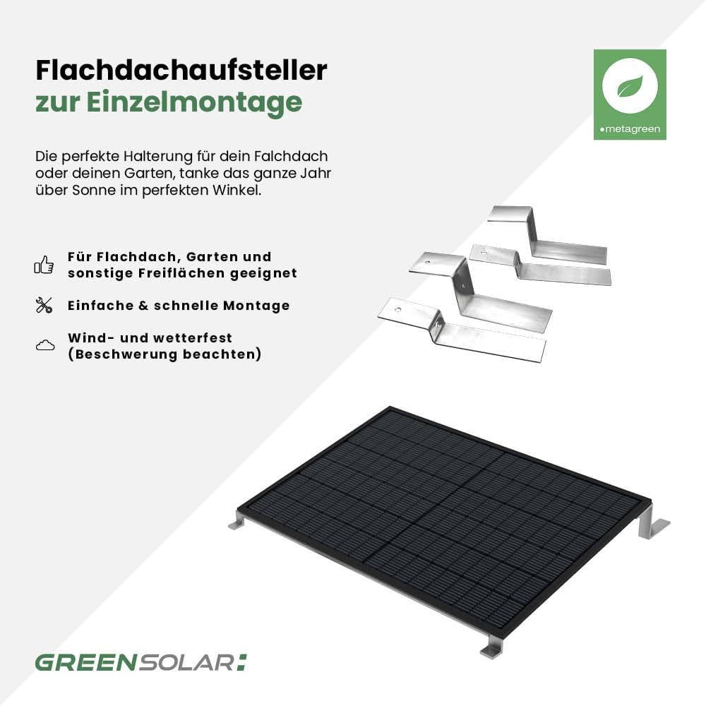 Flachdachaufsteller für 3 Module zur Einzelmontage – Bild 2