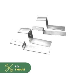 Flachdachaufsteller für 1 Modul zur Einzelmontage inkl. Klemmen 30mm