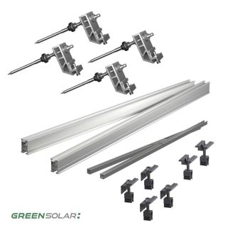 Universaldachbefestigung 2 x Grundset und 2 x Erweiterung für insgesamt 4 Module