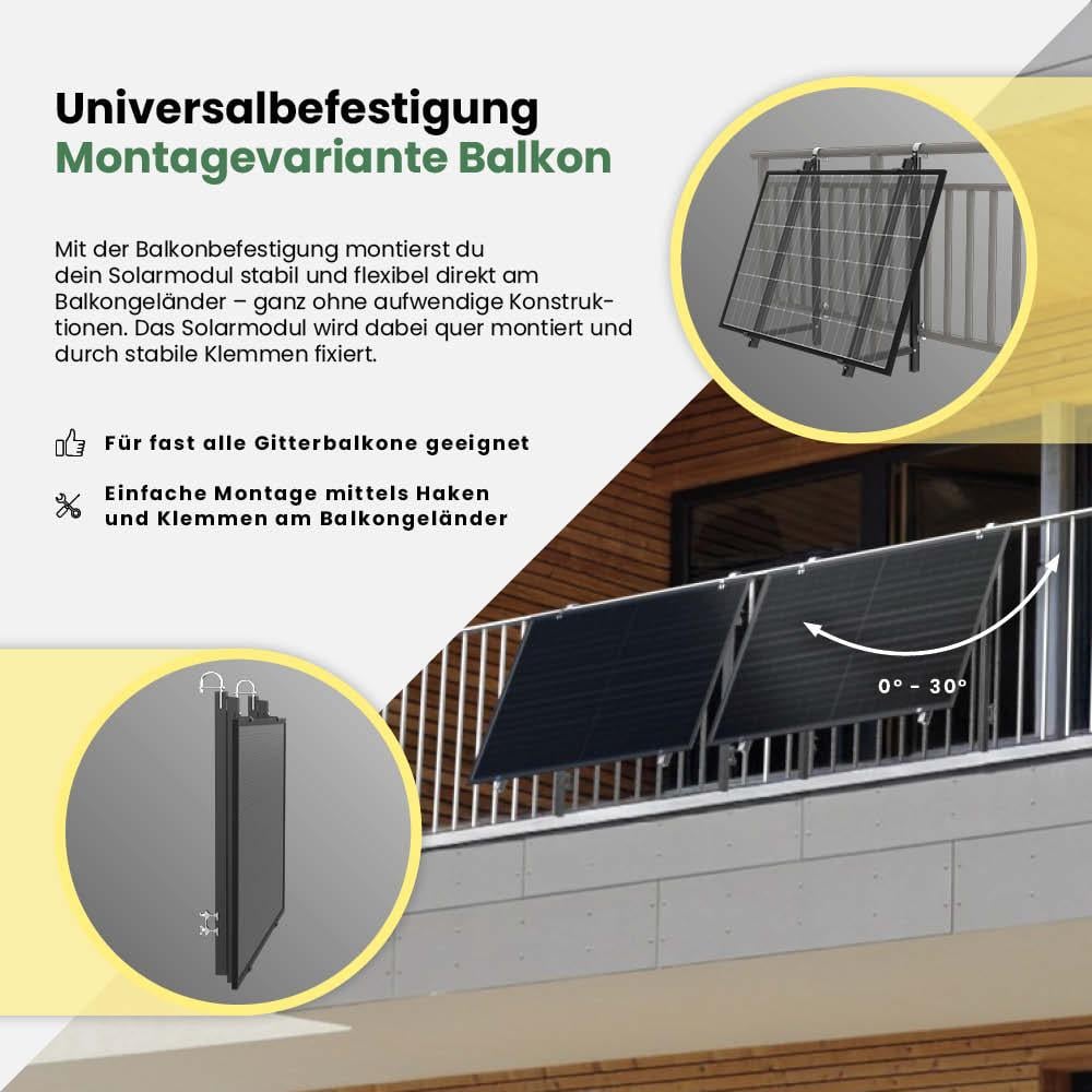Balkonbefestigung für 12 Module – Bild 3
