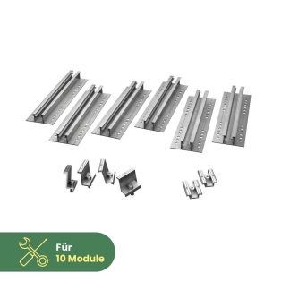 Wandbefestigung für 10 Module zur Hochkant- oder Quermontage