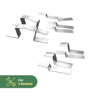Flachdachaufsteller für 2 Module DOUBLE und 1 Modul SINGLE