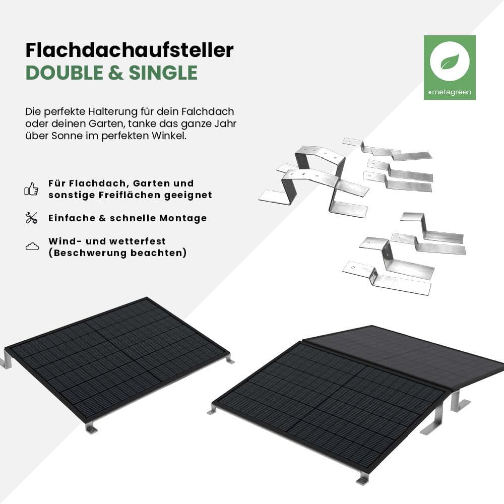 Flachdachaufsteller für 2 Module DOUBLE und 1 Modul SINGLE – Bild 2