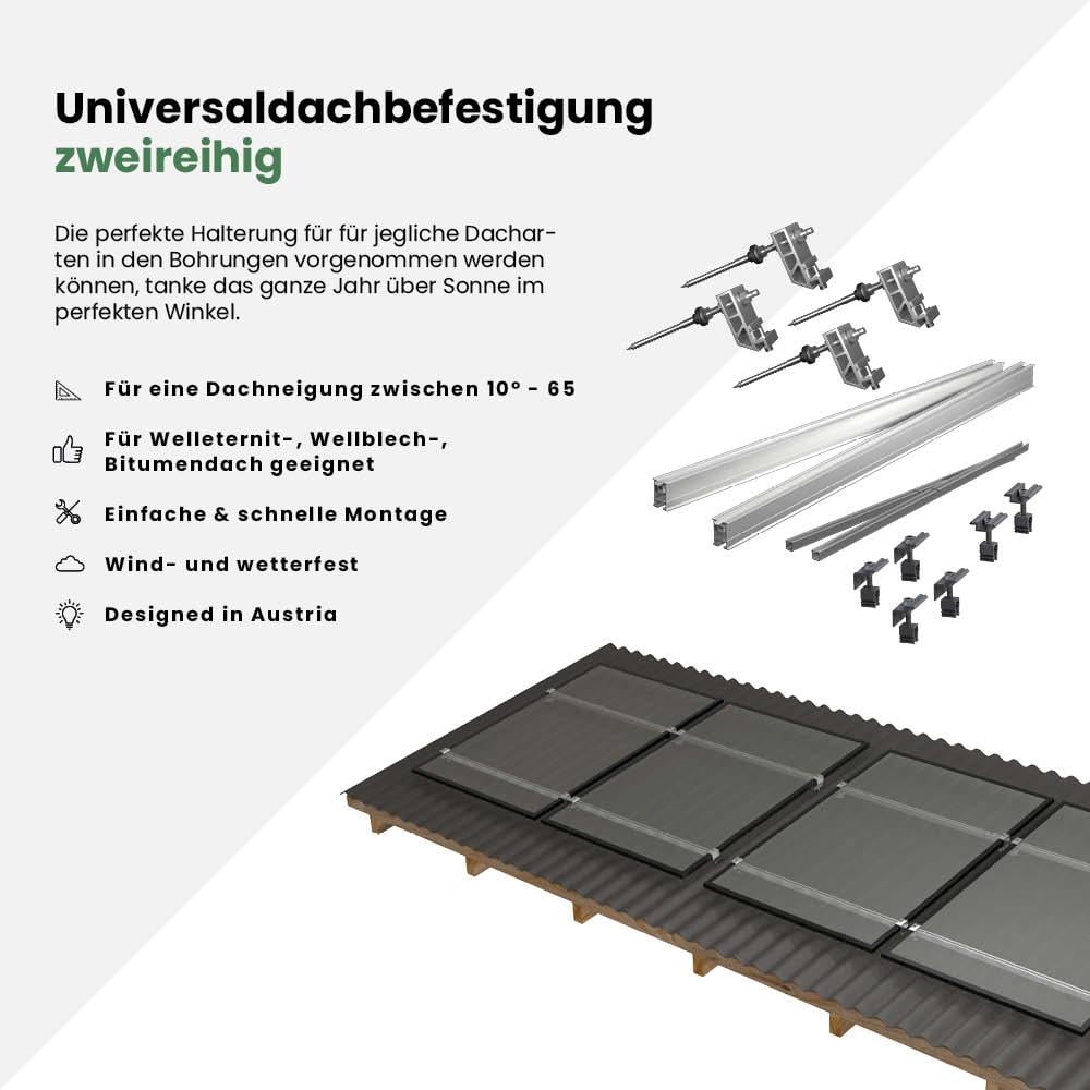 Universaldachbefestigung für 12 Module zweireihig – Bild 2